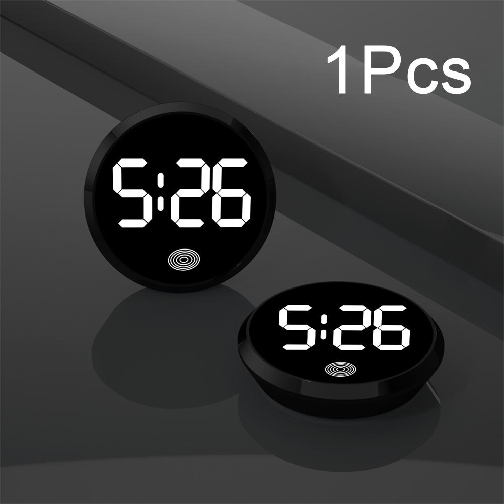Reloj Digital luminoso LED para coche, Mini relojes digitales adhesivos internos, adorno para coche, accesorios para coche: Naranja