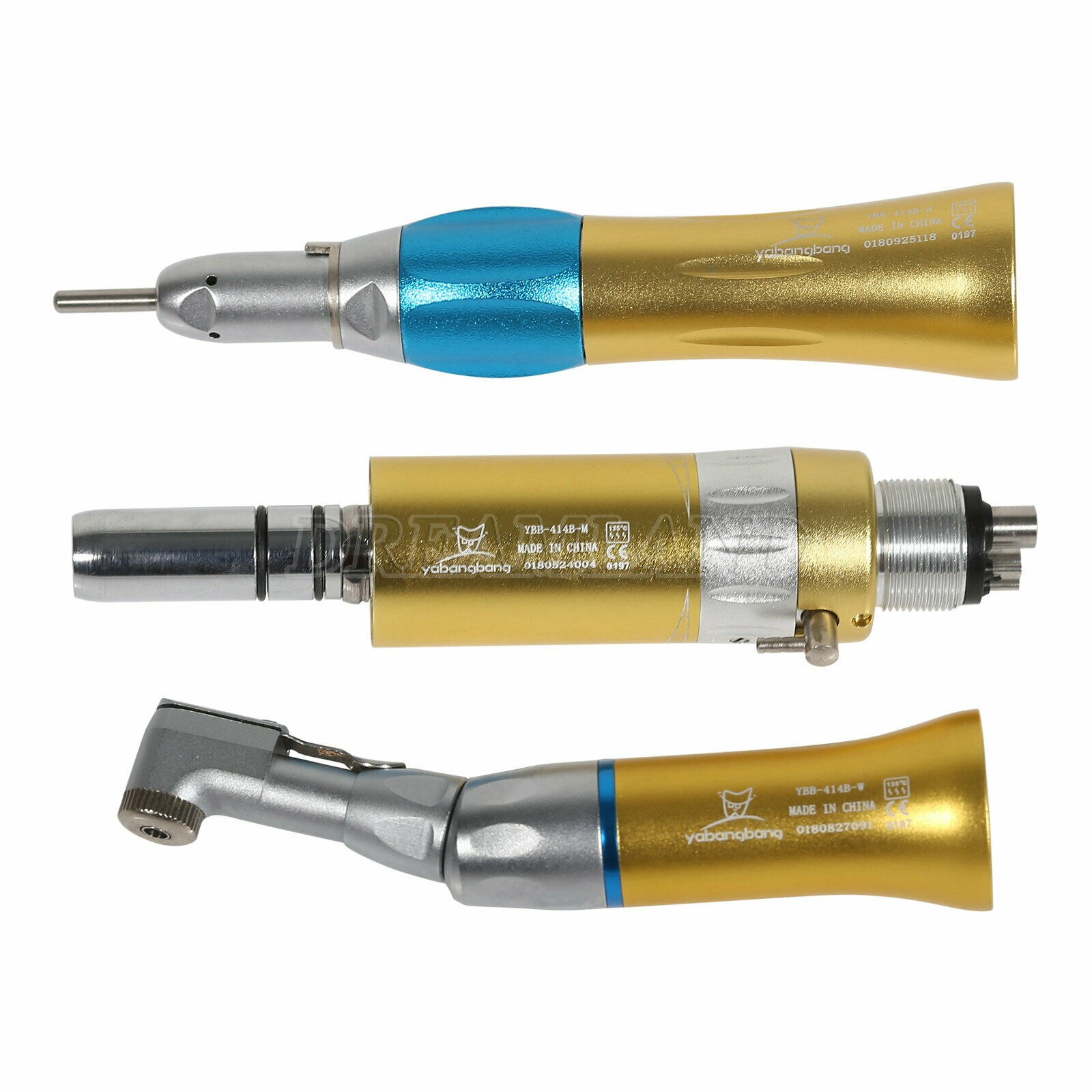 NSK Style Dental low speed contra angle straight handpiece air motor 4hole Gold