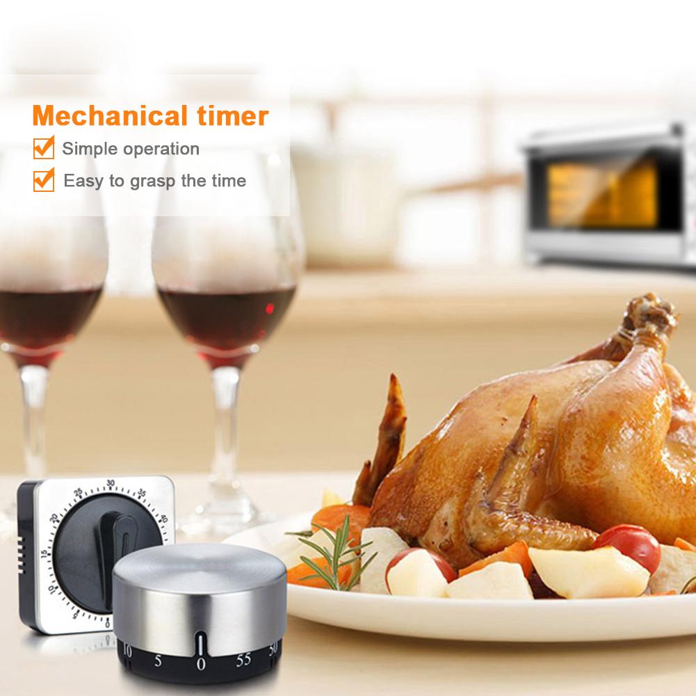 Kitchen Countdown Timer Reminder Stainless Steel Mechanical Alarm Clock Shower Study Stopwatch Alarm Clock Countdown