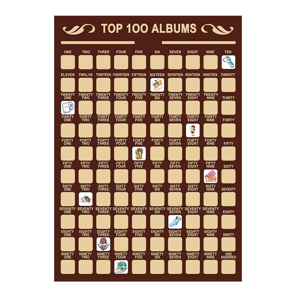 Las mejores 100 cosas que hay que hacer, lista de citas, rascador, póster, recuerdo de aniversario único para parejas, de cumpleaños UD88: Default Title