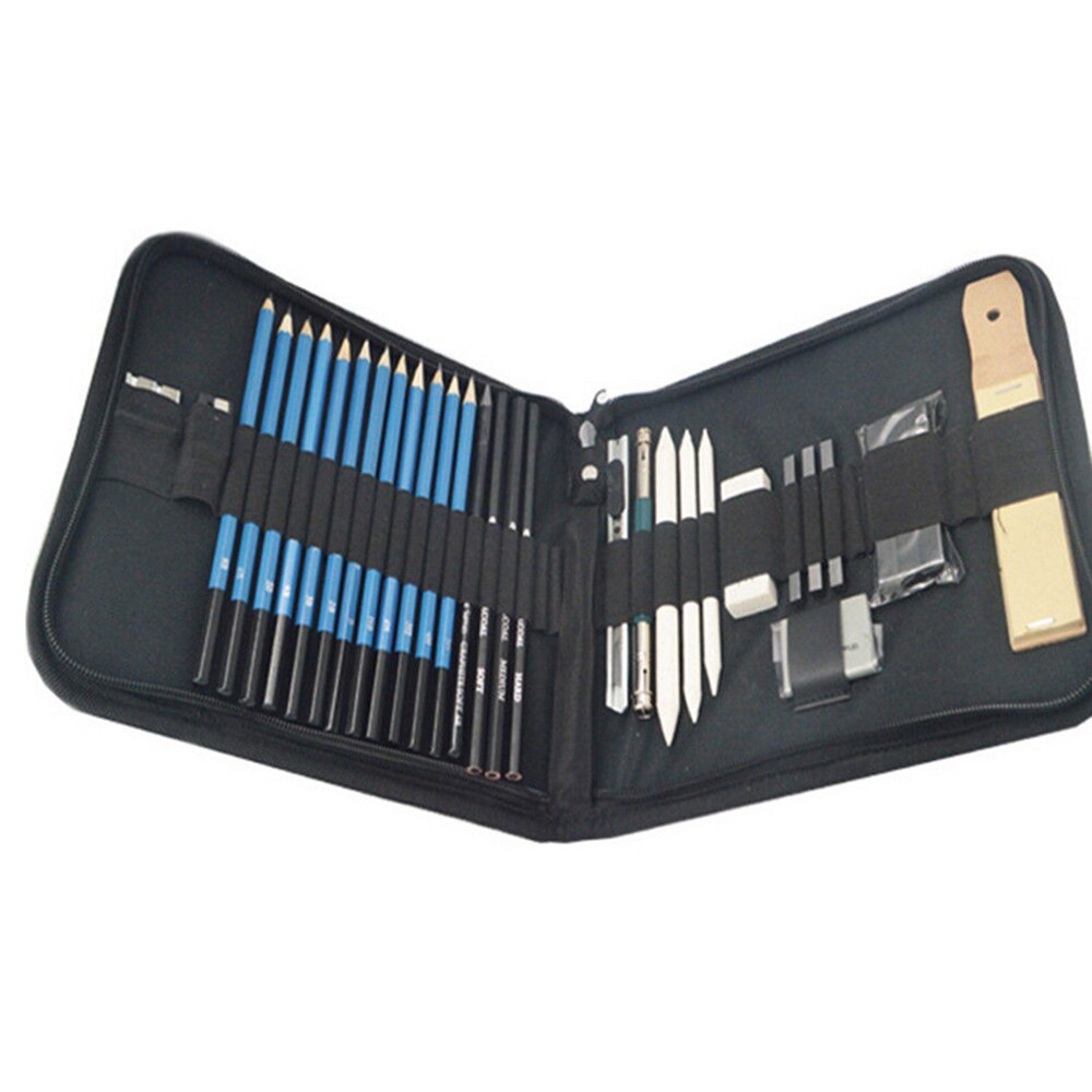 Art Set 35 PCS Drawing And Sketching Set Drawing Sketching Charcoal Pencils. Kneaded Eraser. Art Kit For Kids Teens