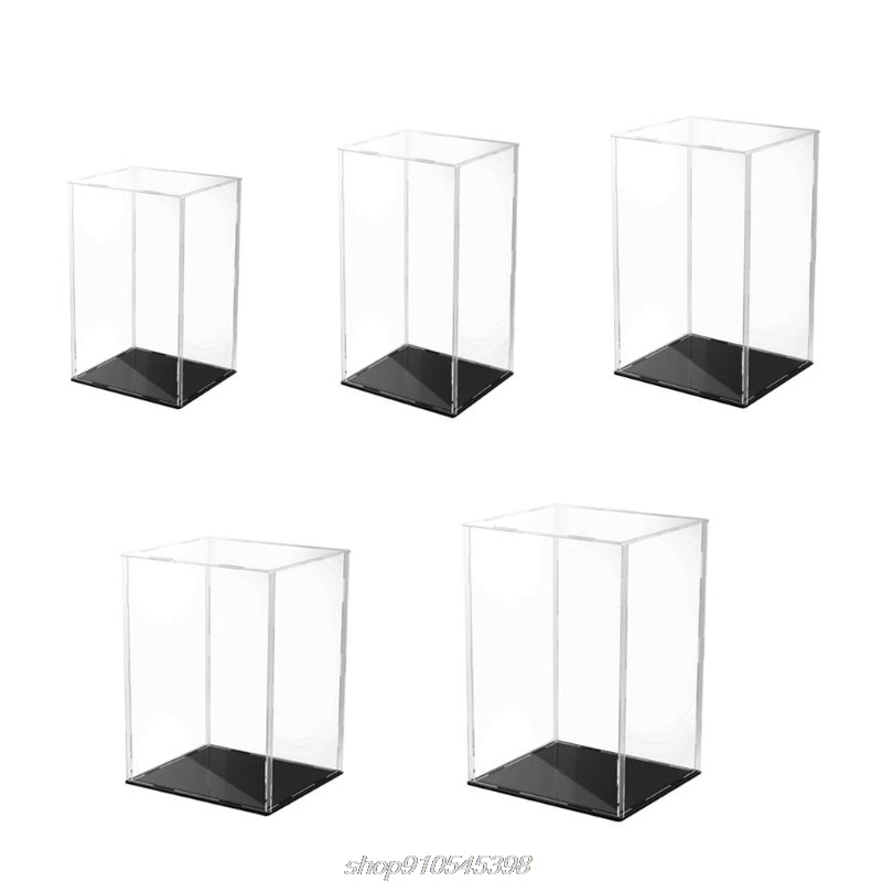 Clear Acrylic Display Case Black Base Dustproof Protection Model Toy Show Box Action Figures Showcase D22 20