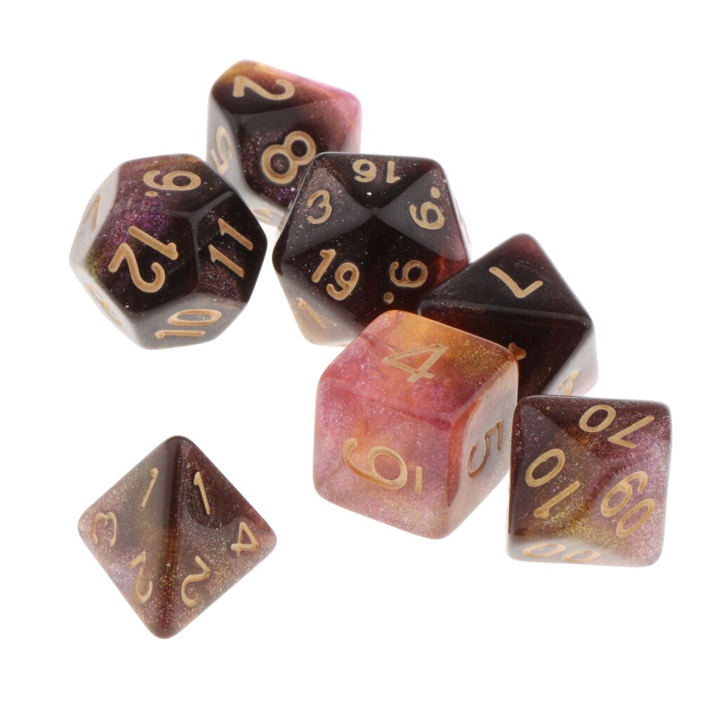 Confezione da 7 Poliedrici Dadi Da Tavolo Giochi Da Tavolo Partito KTV per Dungeon & Dragons DND Dadi Set Del Partito di Gioco Dices hobby e Oggetti Da Collezione: E