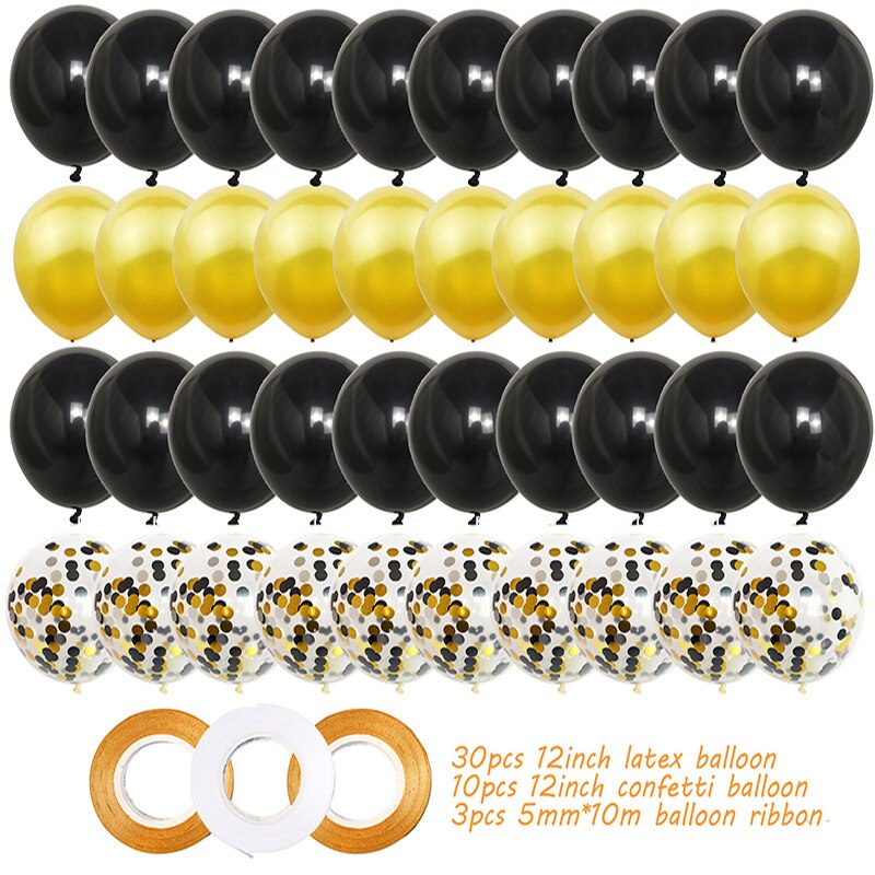 40 Stks/set 12Inch Blauw Ballonnen Zijn Een Meisje Jongen Baby Shower Geslacht Onthullen Verjaardag Party Diy Decoratie Babyshower Volwassen bruiloft: gold black