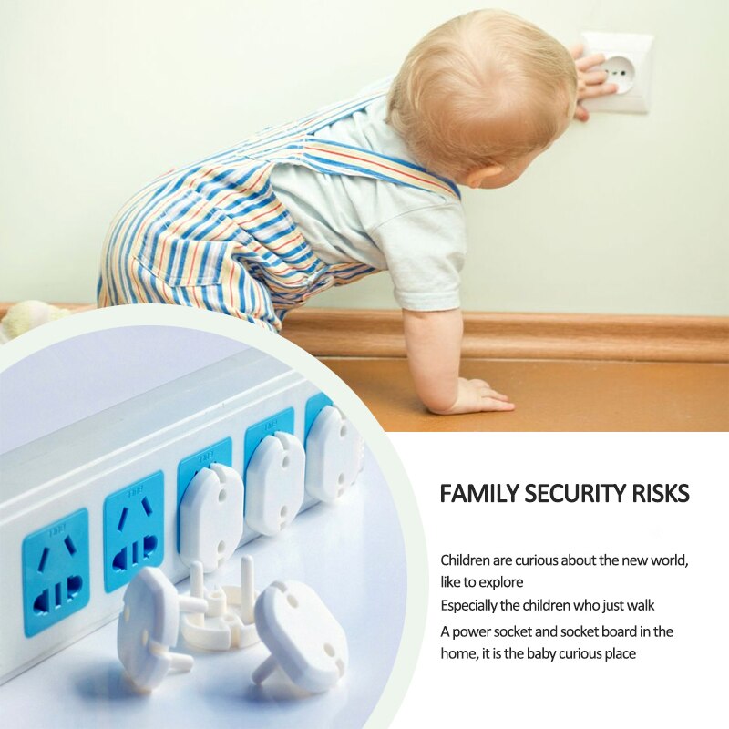 10 Stuks Baby Veiligheid Kind Elektrische Stopcontact Plug Bescherming Beveiliging Twee Fase Safe Lock Cover Kids Sockets Cover Stekkers
