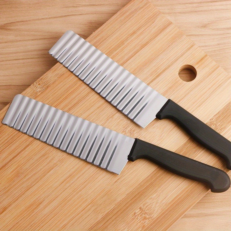 1 stuks roestvrijstalen golfmes keukengereedschap: aardappelfrituursnijder, fruit-groentesnijder en spiraalsnijder