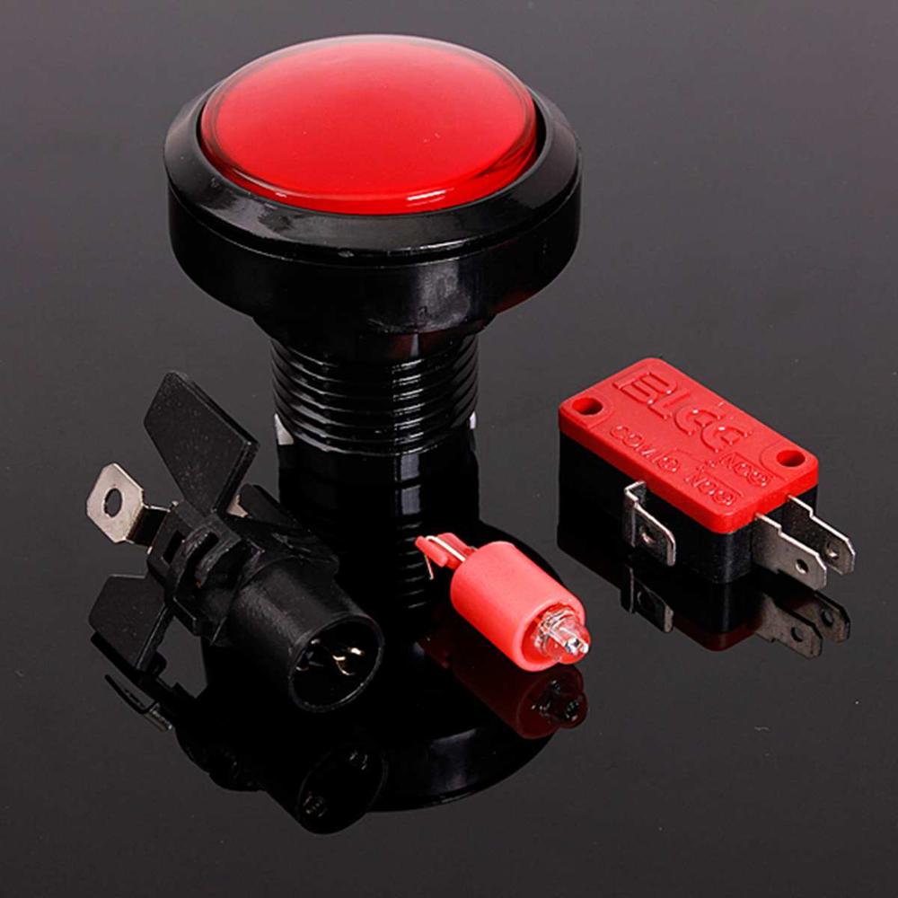 Arcade Knop 5 Kleuren LED Licht Lamp 60 MM 45 MM Grote Ronde Arcade Video Game Player Drukknop: 45mm red