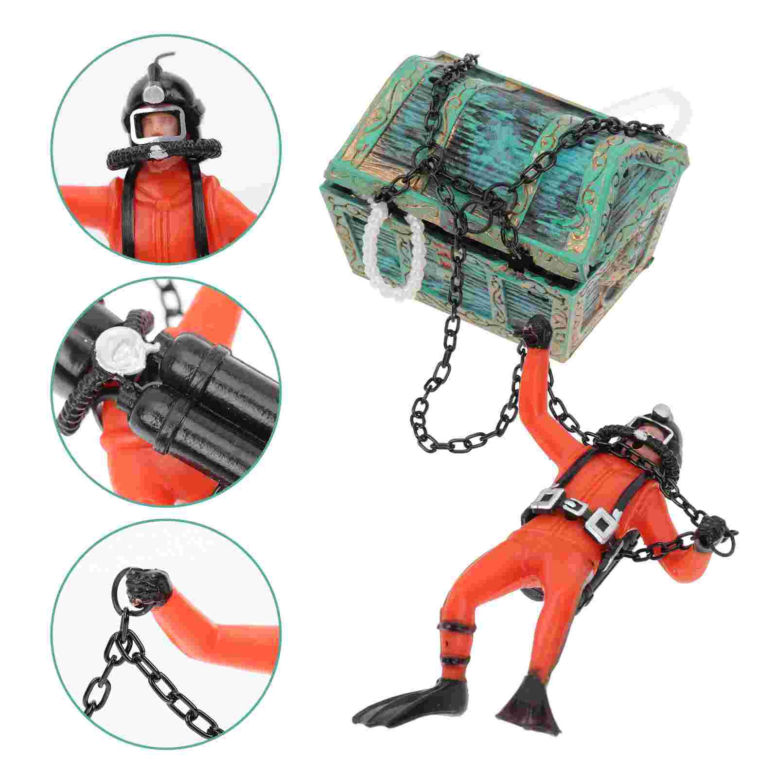 Plastic Schat Borst Diver Action Aquarium Ornament Fish Tank Decoratieve Accessoires