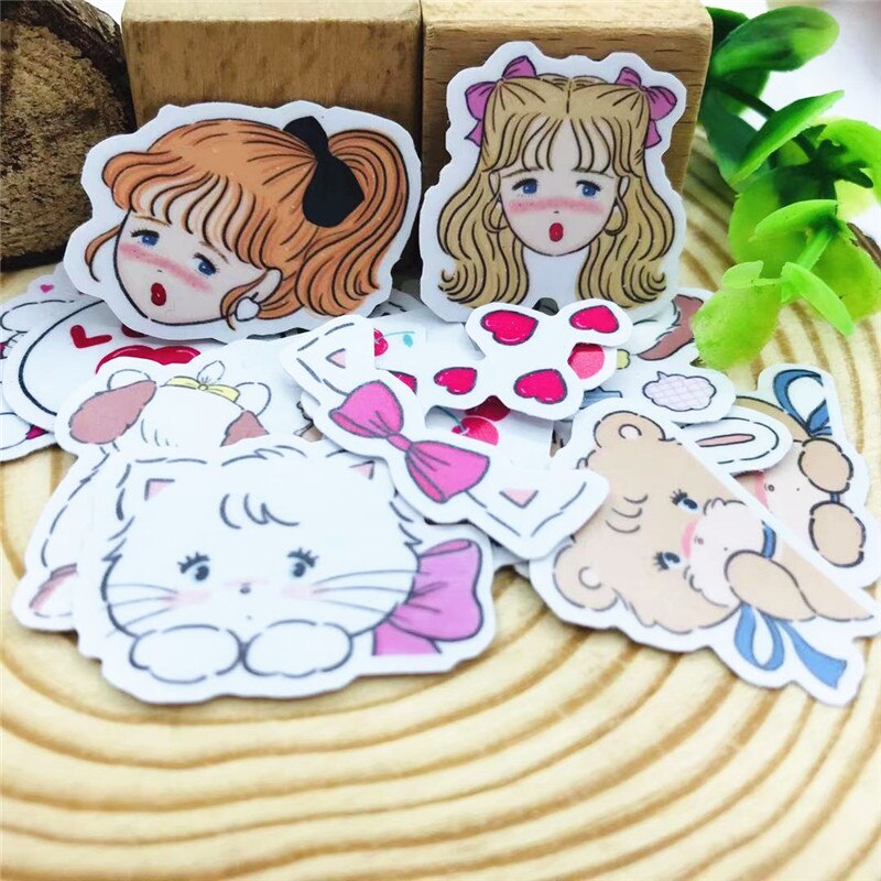 40 cute animal stickers crafts scrapbook decoration stickers DIY cute stationery