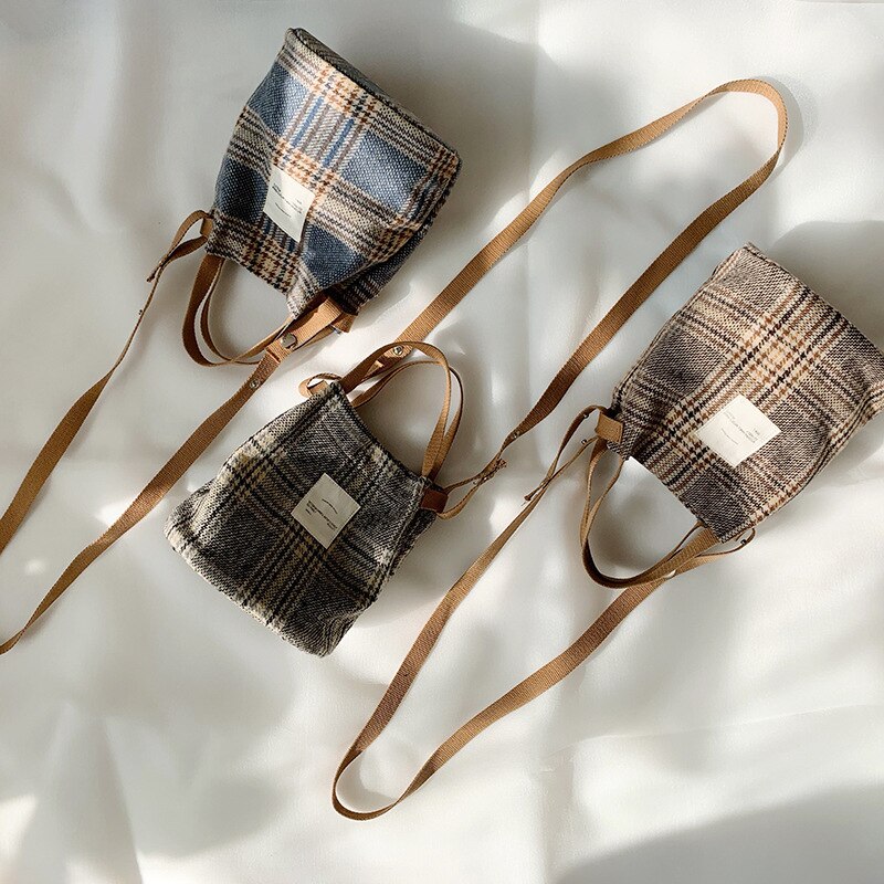 Youda winter vintage lattice lazy style wollen messenger bag dames veelzijdige schoudertassen