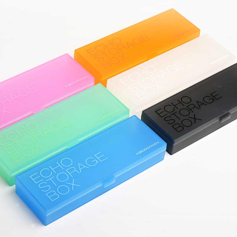 Speciale Aanbieding KACO ECHO Doorschijnende Plastic Etui Scrub Candy Kleur Multifunctionele Briefpapier Pennenbakje 1 STKS