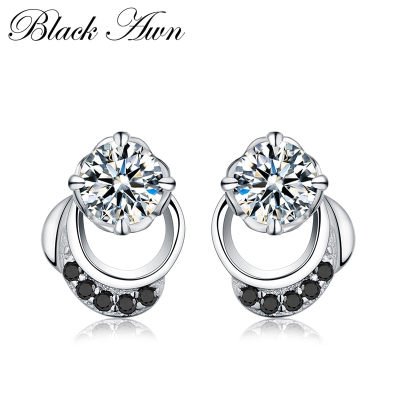 Schwarz Granne Neue Nette Echtem 925 Sterling Silber Schmuck Hochzeit Zucht Ohrringe für Frauen Weibliche Ohrring TT096