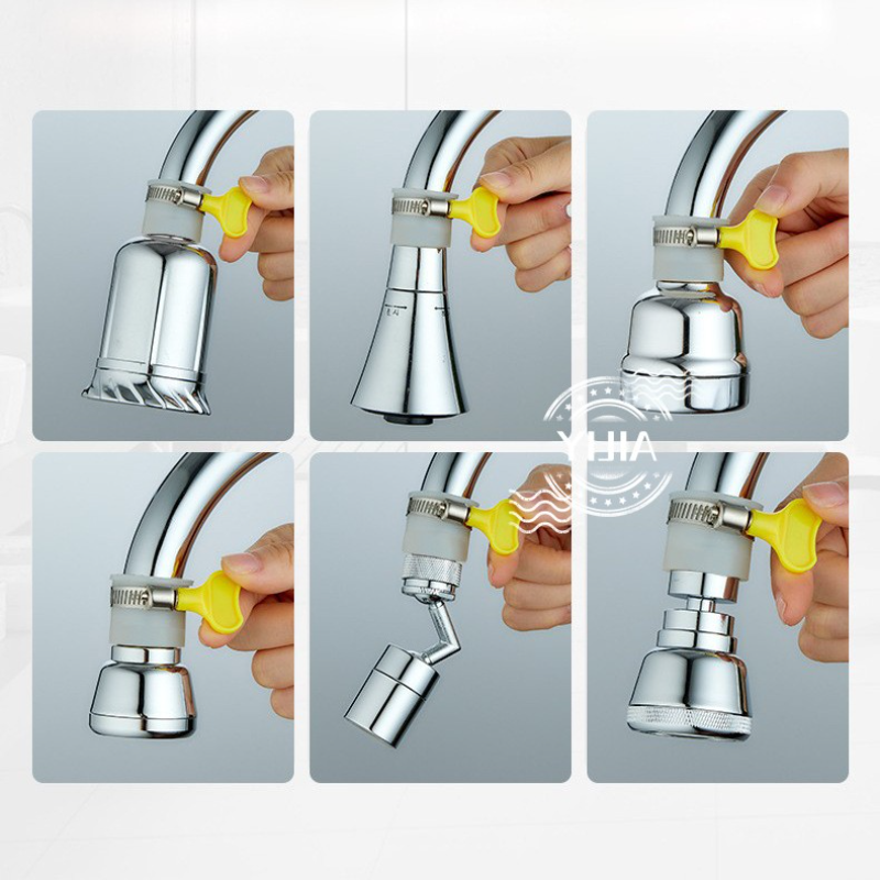 Universal Joint Faucet Garden Adapter 1/2'' Converter with Clamp Kitchen Shower Faucet Bubbler Extenders Water Taps Accessories