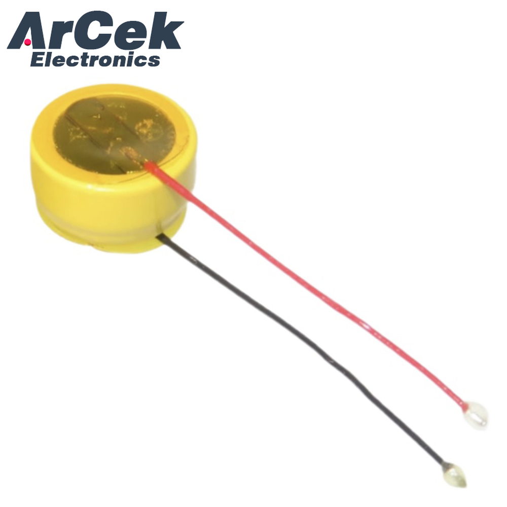 Bateria de botão recarregável lir840, 2 peças com fio 3.6v 18mah baterias de lítio para fone de ouvido bluetooth tws