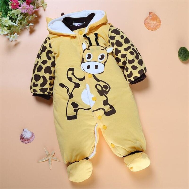 Pelele de bebé niña niño ropa recién nacido Otoño Invierno grueso Unisex con capucha traje de Mono para niñas niños bebés 0-9 meses traje: Yellow / 9 meses