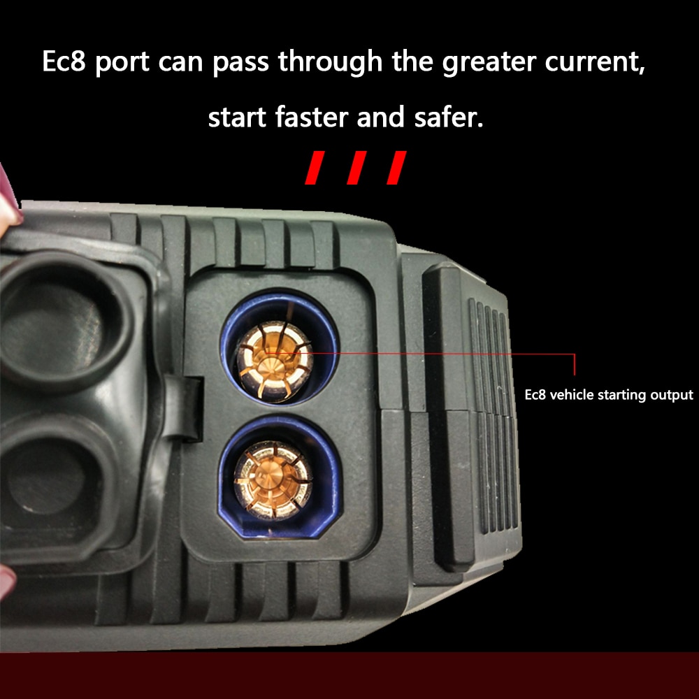 2000A Peak 12V Portable Car Lithium Jump Starter Battery Booster Phone Charger Power Pack with Intelligent Jumper Cables