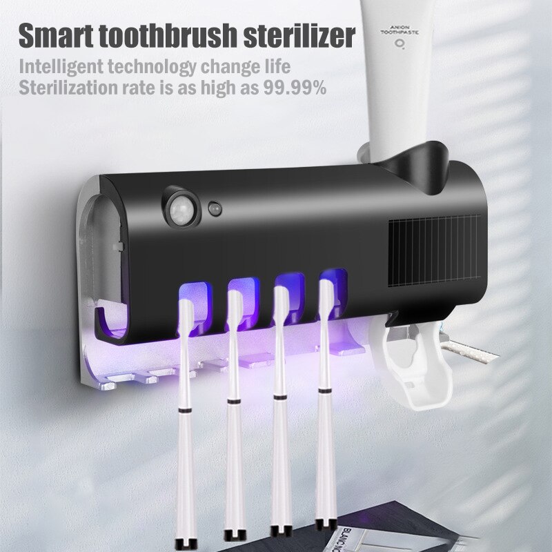 UV Zahnbürste Sterilisator Zahnbürste Gestell Solar- Energie Automatische Intelligente Zahnpasta Orangenpressen Spender Zahnbürste Halfter