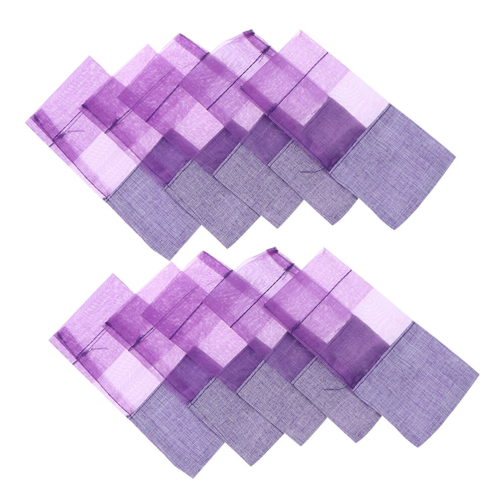 10 stuks lavendelzakjes met bloemenprint, lege geurzakjes, zakjes voor ontspannend slapen, lichtpaars