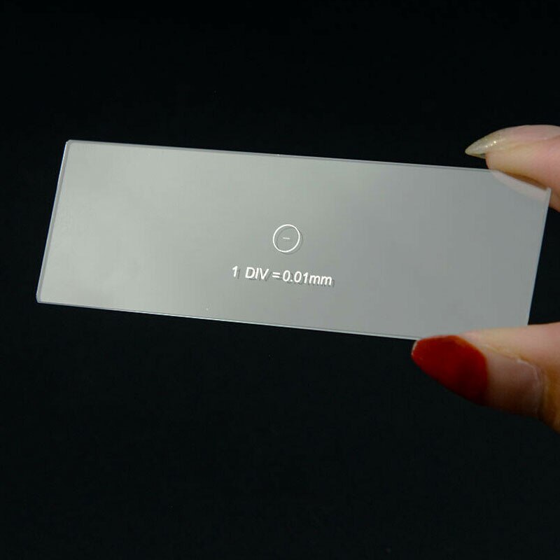 DIV=0.01mm Stage Micrometer Graticules Microscope Stage Micrometer Calibration Slide