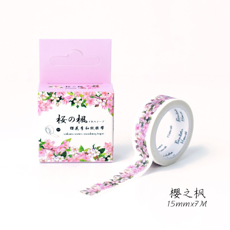 Söt körsbärsblomning säsong japansk washi tejp papper gör-det-själv dekor scrapbooking planerare självhäftande maskeringstejp kawaii brevpapper