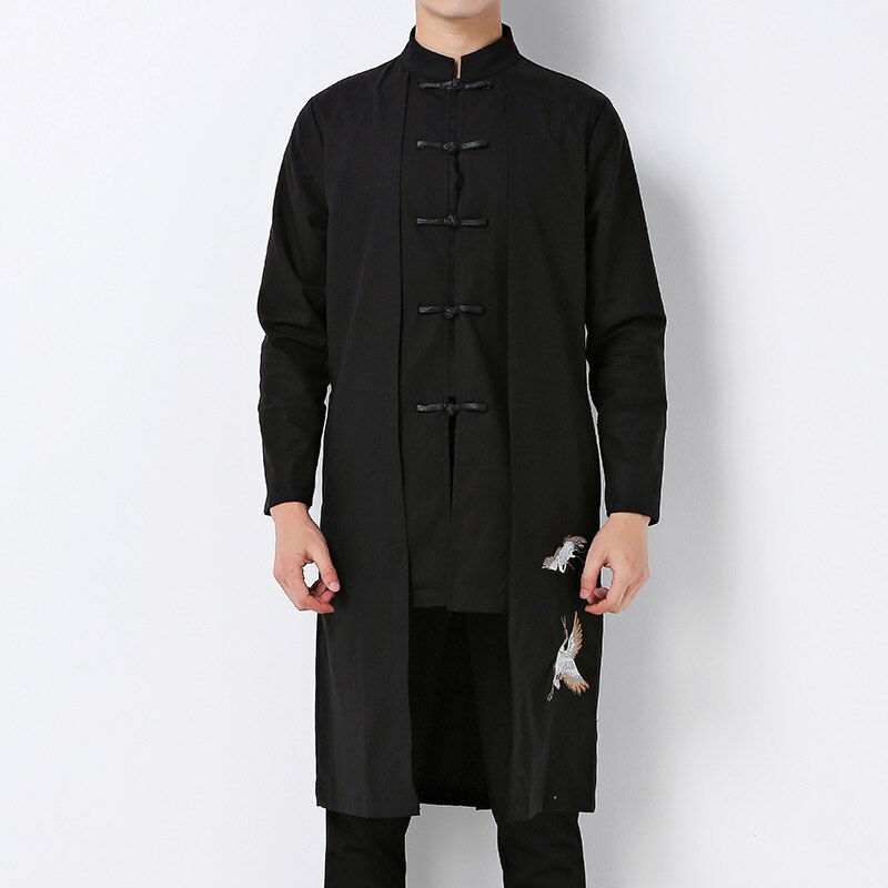 Abrigo chino tradicional para hombre, prendas de vestir exteriores, abrigo oriental, gabardina, ropa de gabardina, TA198,