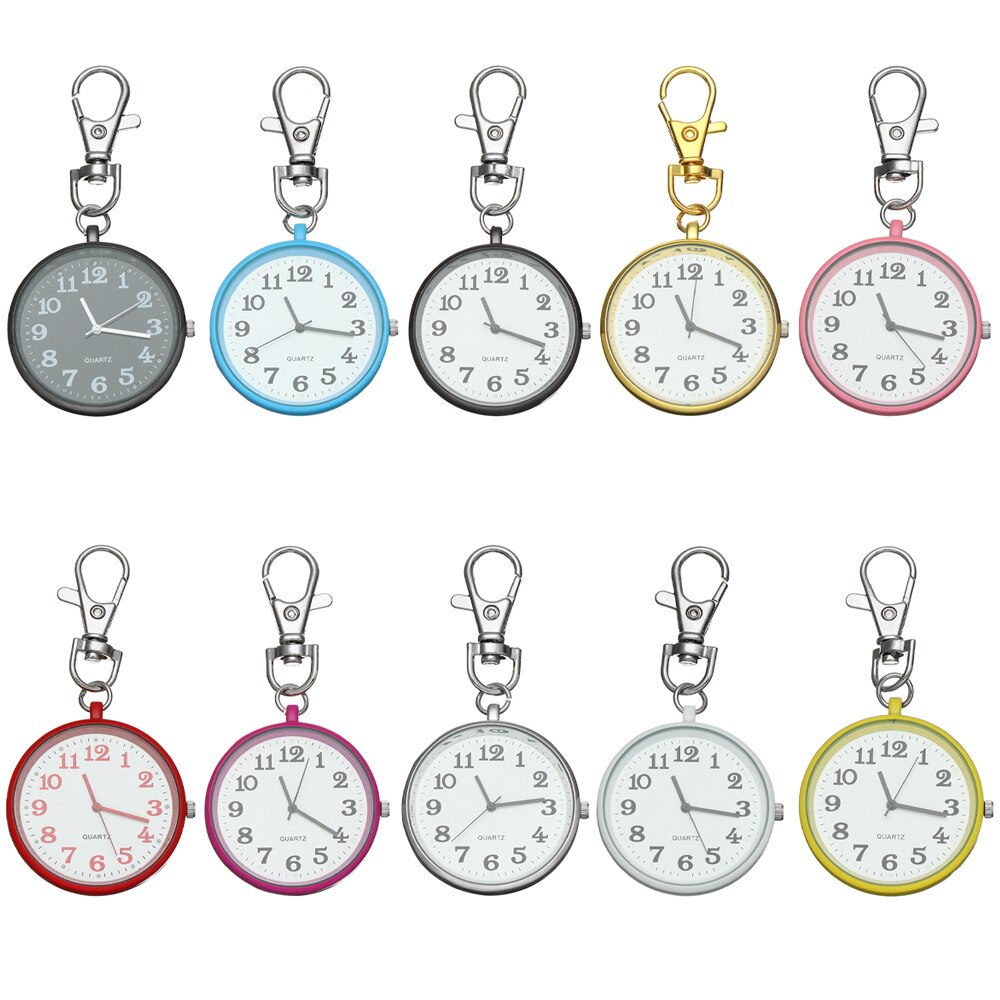 1 stk minimalistisk kvarts lommeur for sykepleier ultratynt åpent ansikt sykepleier klokker bærbar unisex nøkkel spenne anheng klokke