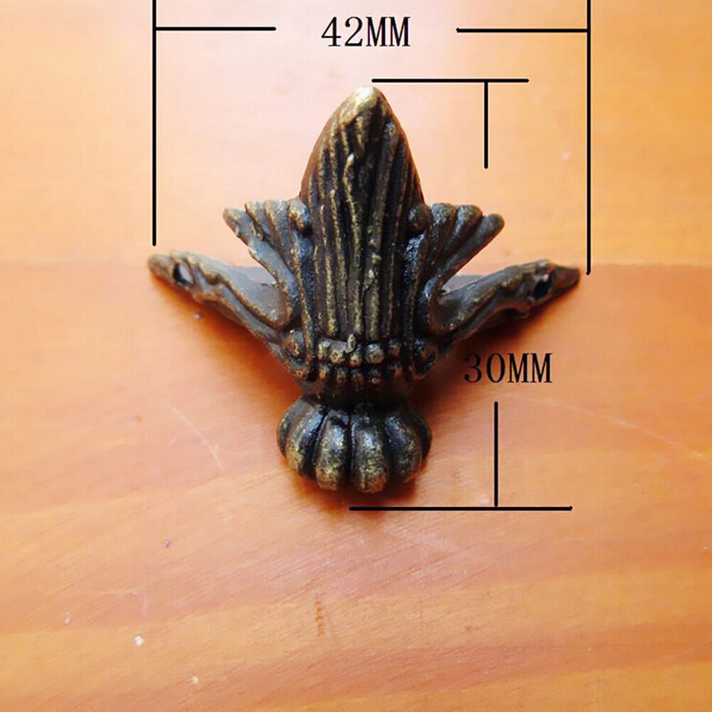 4 Pcs/lot Antique Brass Jewelry Box Wood Case Decorative Feet Leg Corner Protector DIY Craft