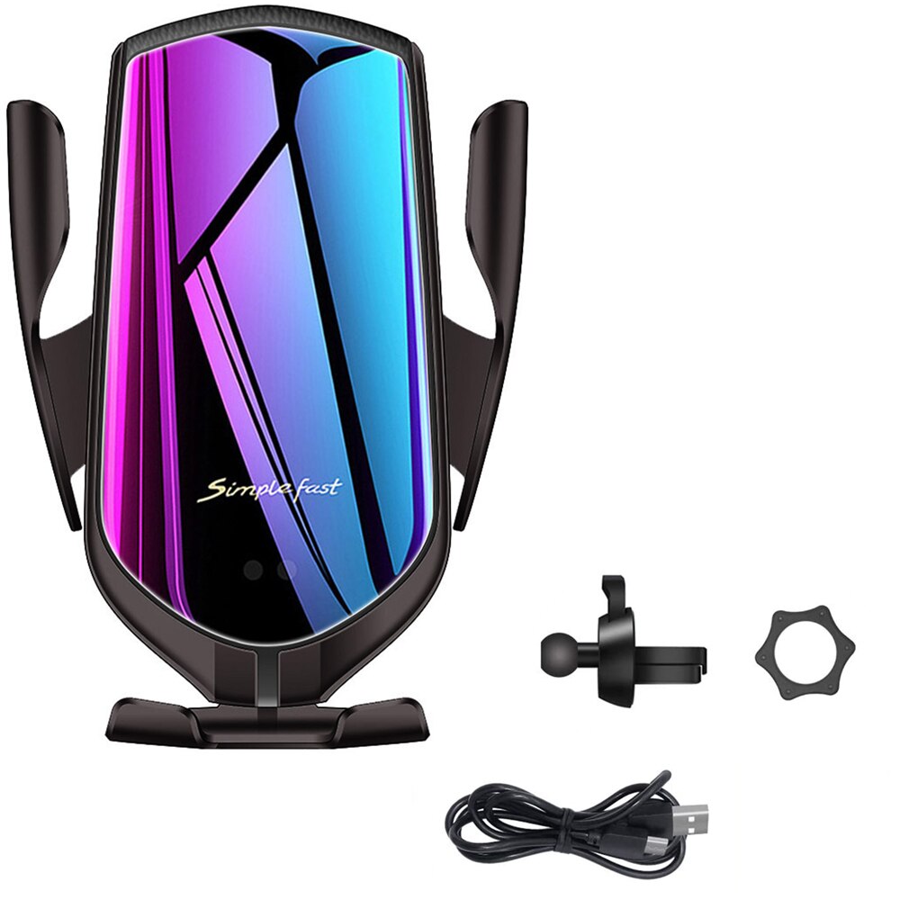 15W Wireless Car Charger Mount - Infrared Induction QI Fast Charging Station for iPhone 12 11 XS X 8: 15W Air Vent Black