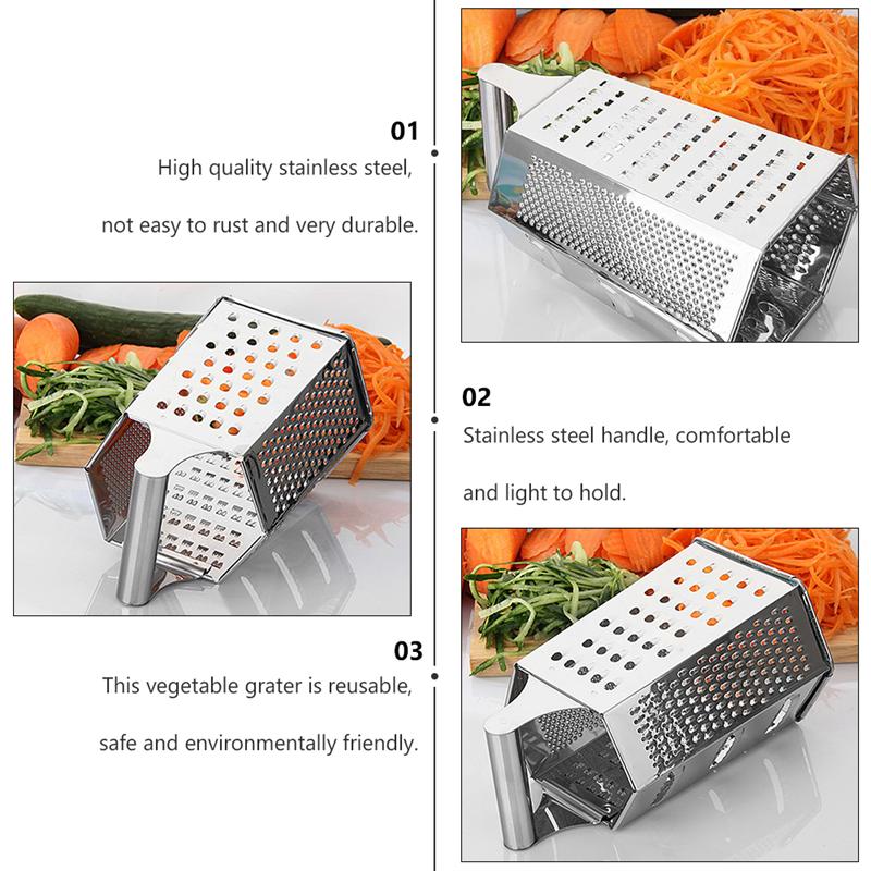 1Pc Rvs Keuken Rasp Multipurpose 6 Zijden Doos Rasp Multifunctionele Plantaardige Snijder Voor Home Kitchen Tool (Zilver)