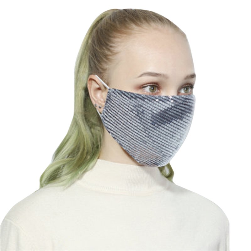 Cubiertas faciales de lentejuelas Unisex, cubierta lavable reutilizable, transpirable, a prueba de polvo, suministros de protección al aire libre: Style3