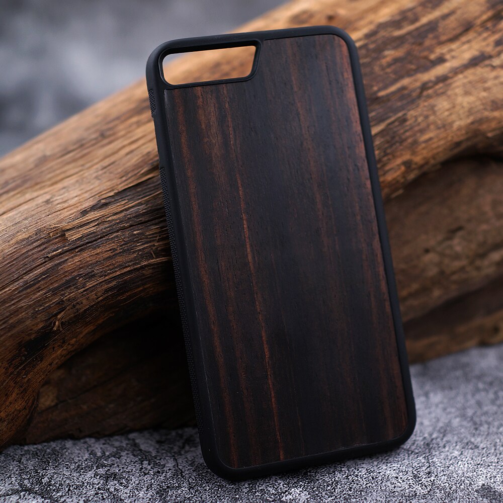 Thin Wood Case For iPhone 7 8 6 6s Plus SE 2 Wooden Cover Name engraving For iPhone X Xs 11 Pro Max XR Black Rosewood