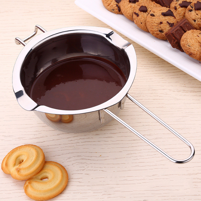 1pc Hook Stainless Steel Bowl Butter Chocolate Melting Pot Heating Spoon Pan JS23