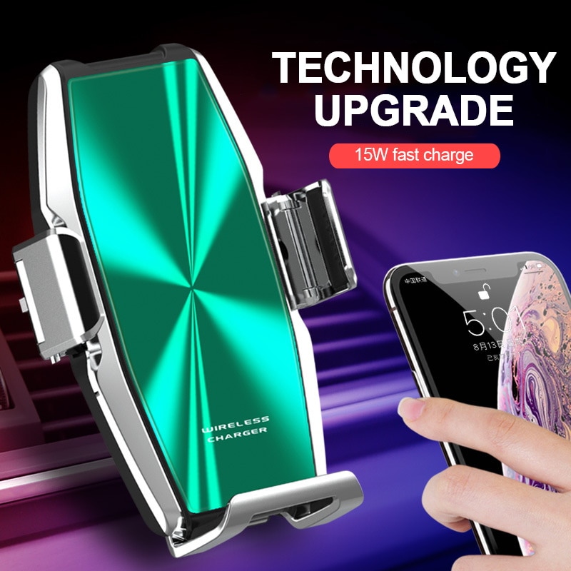 Tongdaytech 15W Caricabatteria Da Auto Senza Fili Per Il Iphone 8 XS 11 Pro Max Automatico Auto Veloce Caricatore Del Supporto Per Samsung s20 S10 S9 S8 Più