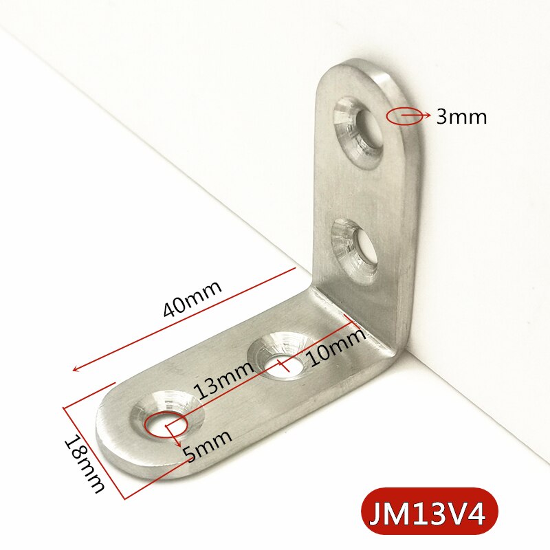 Thickened 2.5mm/3mm L Shape Corner Bracets Stainless Steel Brackets 90 Angle Joint Fastener Shelf Support for Furniture Hardware: JM13V4