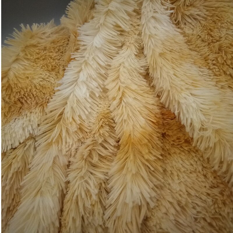 165*100cm gradient tie-dye tæppe pv fløjl hjem tekstil pet kennel faux plys pels stof til frakke pudebetræk krave: -en