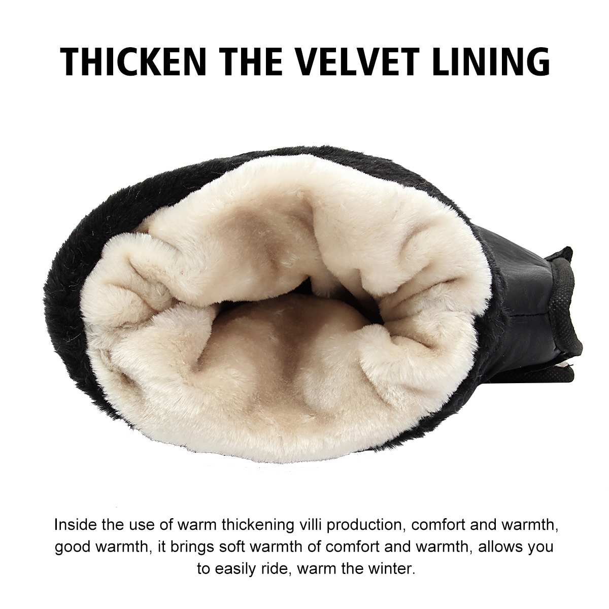 Motorfiets Stuur Winddicht Pu Winter Dikke Warme Stuur Moffen Thermische Cover Handschoenen Universele Voor Motorfietsen, Scooters