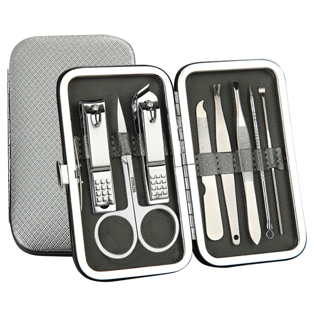 8pcs Nail Clip Set Stainless Steel Nail Scissors Clipper Cutter Trimmer Manicure Multi-Purpose Fingernail Toenail Tools Kit