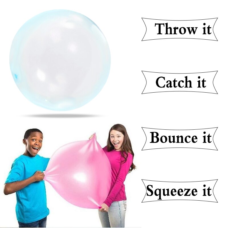 120Cm Rubber Bubble Bal Opblaasbare Water Ballon Speelgoed Tpr Transparante Scheurbestendig Kinderen Outdoor Play Water Games Bal