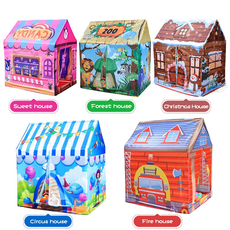Casa de tienda portátil de dulces de Navidad, habitación pequeña de muñeca de circo, para niños, juguete para interior y exterior, tienda con forma de castillo, decoración