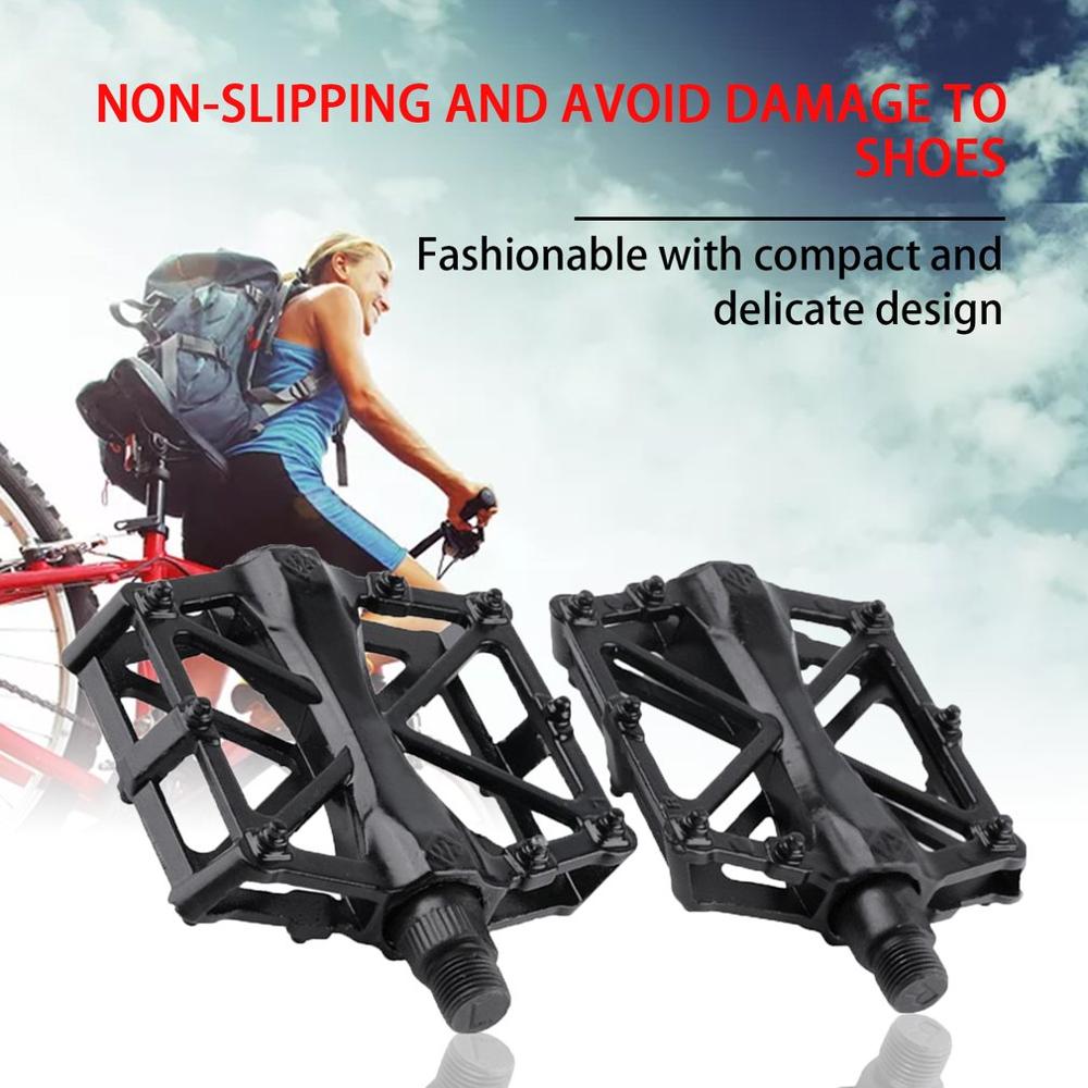 1 Pair Cycling Mountain Aluminum Alloy Flat Platform Bicycle Cycling Riding Pedals Treadle