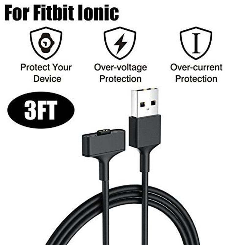 3 fot /1m erstatningslader usb ladekabel ladekabel ledning for fitbit ionic  td1102 trådløst armbånd tracker tilbehør