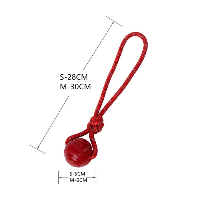 Dog Toys Ball Pet Dog Bouncy Rubber Solid Ball Resistance To Chew Toys Outdoor Throwing Recovery Training for Dogs: Red-3 / S-5cm