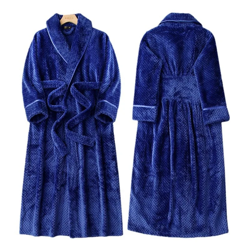 Winter Large Size Bebe Velvet Long Bathrobe Women Hotel Beauty Salon Casual Nightgown Comfortable Home Clothes