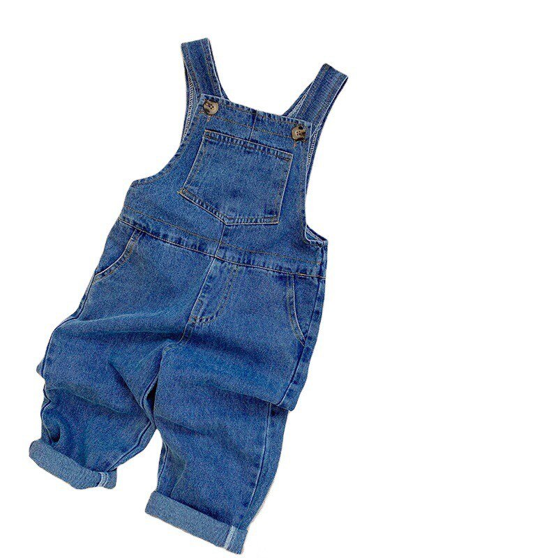 Spring Children Kids Little Girls Denim Overalls Boys Jeans Cotton Denim Baby Girl Jumpsuit Casual Loose Overalls