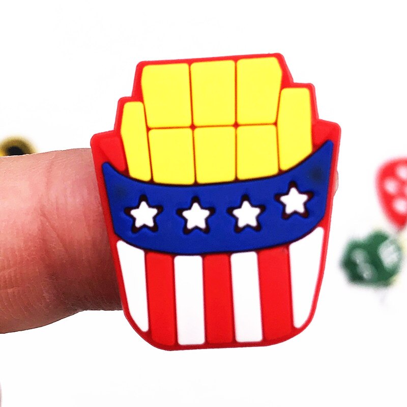 8 Stks/set Voedsel Cartoon Frieten Hamburger Cola Lolly Icoon Pvc Vlakke Achterkant Voor Diy Phone Case Sieraden Versieringen Ambachten