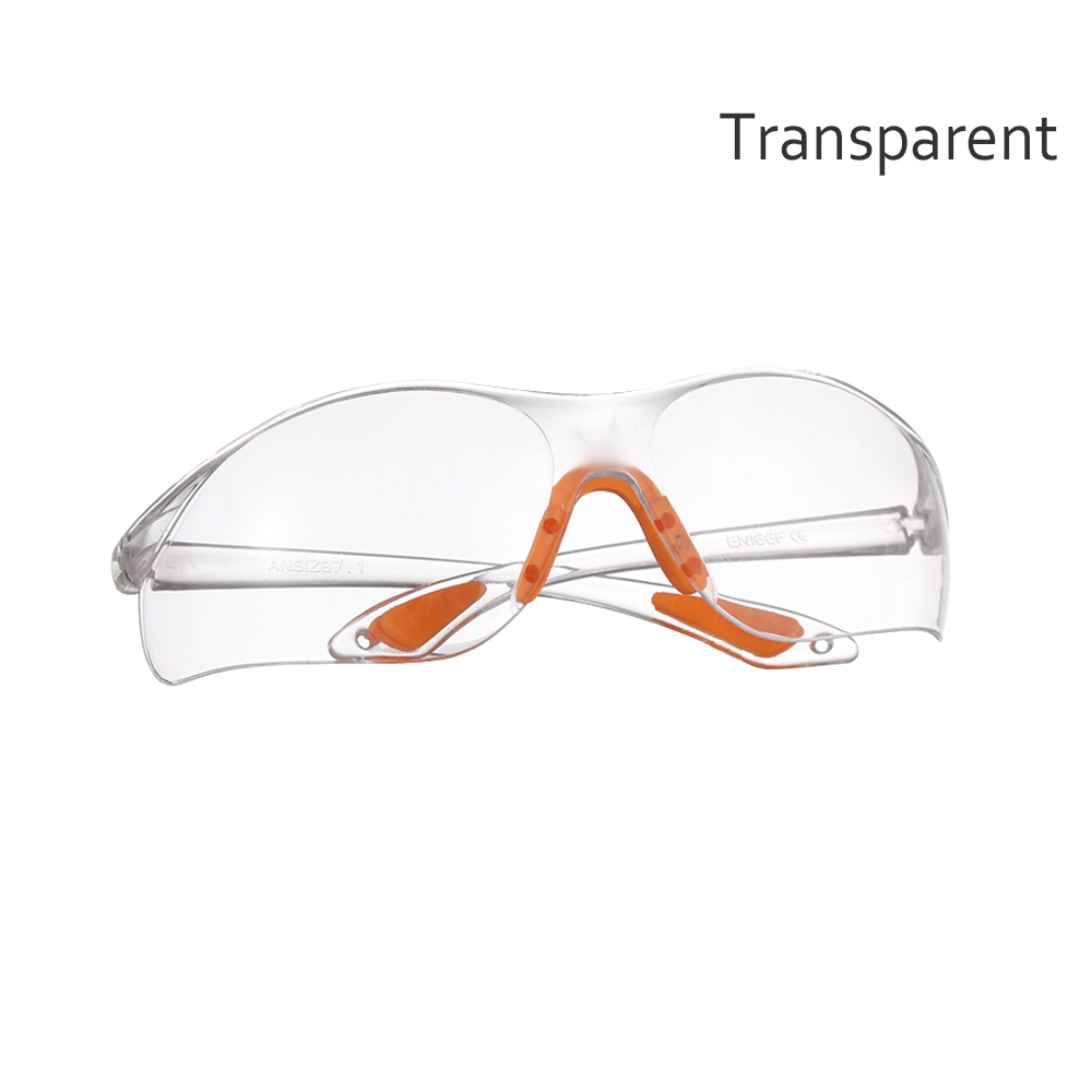 1pc sikkerhedsbriller øjebeskyttelse ridning vindtæt sandforebyggelse uv-beskyttelsesbriller udluftet briller arbejdslaboratorium tandbeskyttelsesbriller: Gennemsigtig