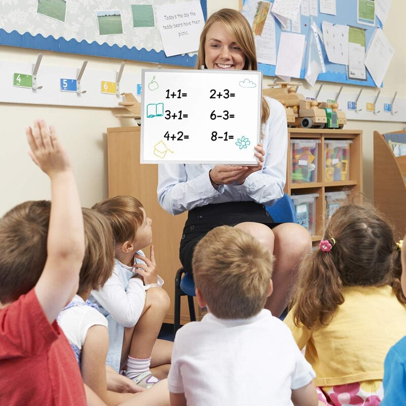 Magnetisch whiteboard met standaard voor op het bureau dubbelzijdig whiteboard planner herinnering voor schoolkantoor 11 inch  x 7 inch