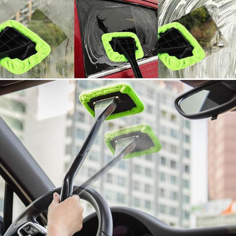 Multifunktion långt handtag biltvätt borste fiber bomull fönster verktyg rengöringsmedel vindruta bil glas torkare mikro  v1 l 3