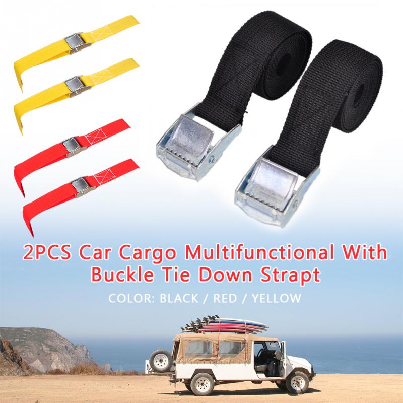 2pcs Car Cargo Fastener Truck Ratchet Belt Heavy Duty Multifunctional With Buckle Bike Zinc Alloy Lashing Tie Down Strap Strong