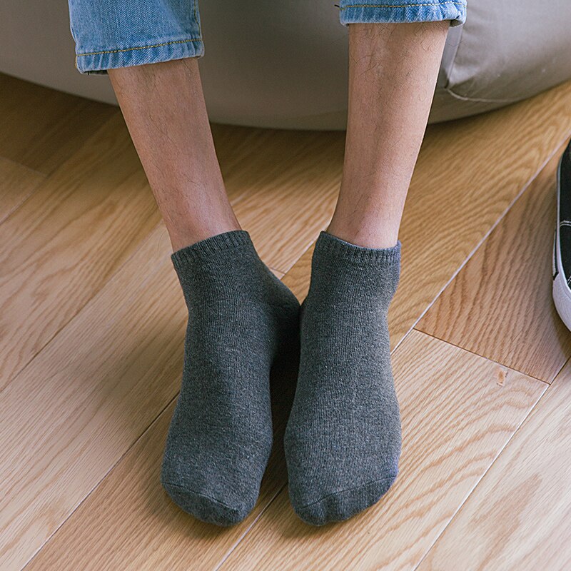 Chaussettes courtes grandes tailles en coton pour homme, décontractées, respirantes, pour chaussures bateaux, estivales, lot de 5 paires